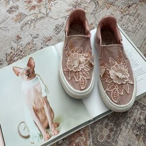 Blowfish floral embellishment slip on sneakers